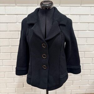 Banana Republic Navy Knit Jacket Gold Buttons NWT Size Small